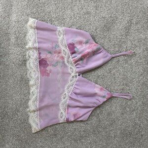 Wild Fable Tank Top Womens 2XL Floral Lace Sheer Camisole Lingerie Adjustable